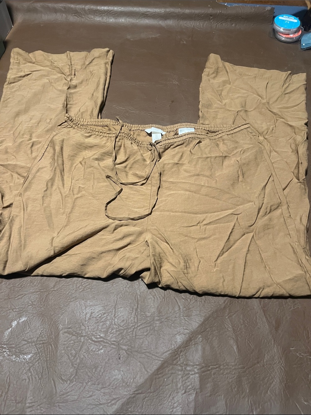 Womens Casual Drawstring Pants in camel